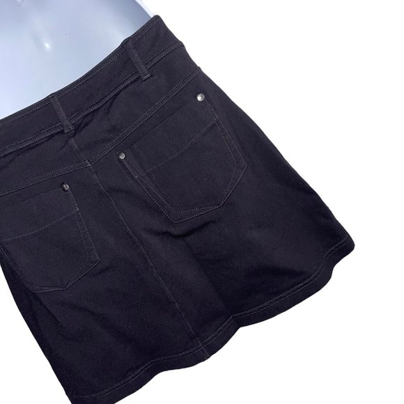 Athleta Black Skort Womens S Athleisure Pockets Stretch Mesh Shorts Belt Loops - Picture 8 of 10